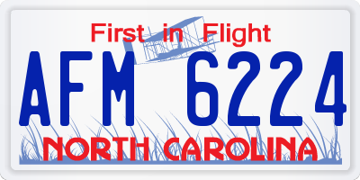 NC license plate AFM6224