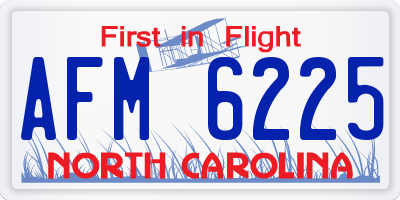 NC license plate AFM6225