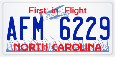 NC license plate AFM6229