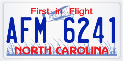 NC license plate AFM6241