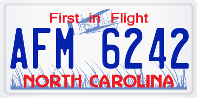 NC license plate AFM6242