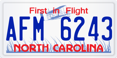 NC license plate AFM6243