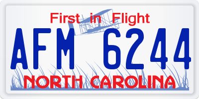 NC license plate AFM6244