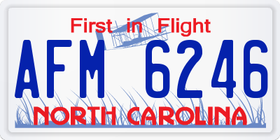 NC license plate AFM6246