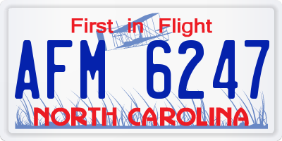 NC license plate AFM6247