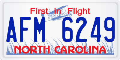 NC license plate AFM6249