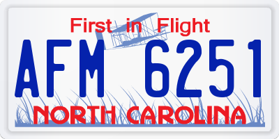 NC license plate AFM6251