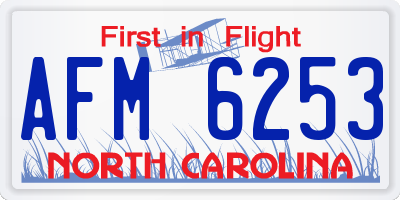 NC license plate AFM6253