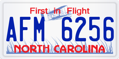 NC license plate AFM6256