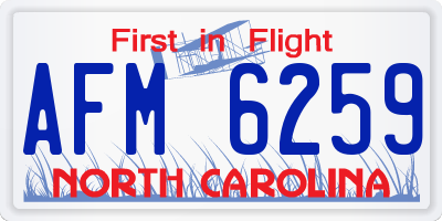 NC license plate AFM6259
