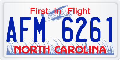NC license plate AFM6261