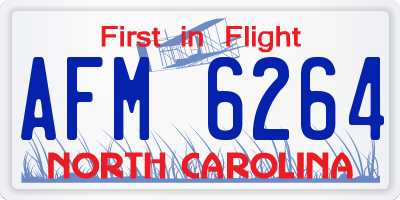 NC license plate AFM6264