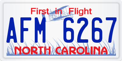NC license plate AFM6267