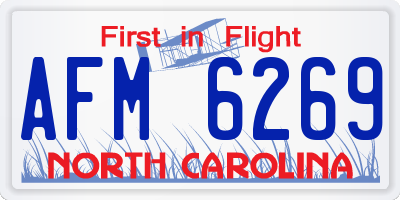 NC license plate AFM6269