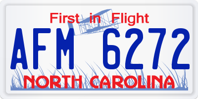 NC license plate AFM6272