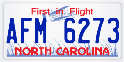 NC license plate AFM6273