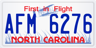NC license plate AFM6276