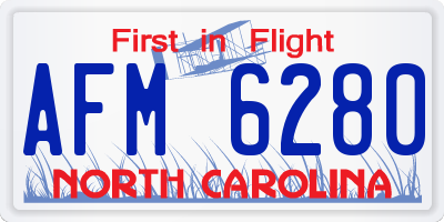 NC license plate AFM6280