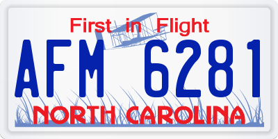 NC license plate AFM6281