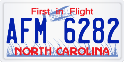 NC license plate AFM6282