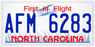 NC license plate AFM6283