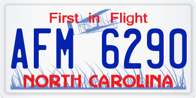 NC license plate AFM6290