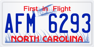 NC license plate AFM6293