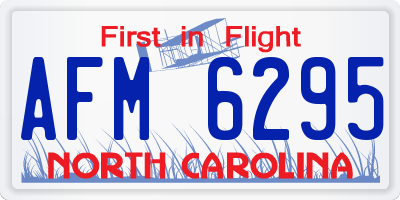 NC license plate AFM6295
