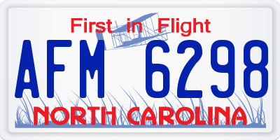 NC license plate AFM6298