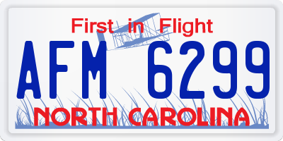 NC license plate AFM6299