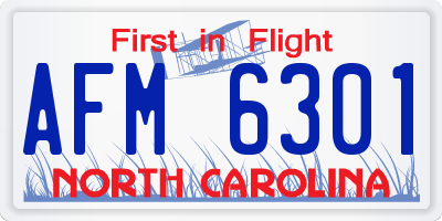 NC license plate AFM6301