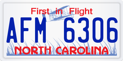 NC license plate AFM6306