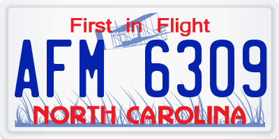 NC license plate AFM6309