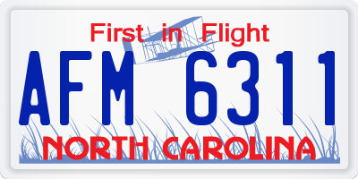 NC license plate AFM6311