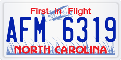 NC license plate AFM6319