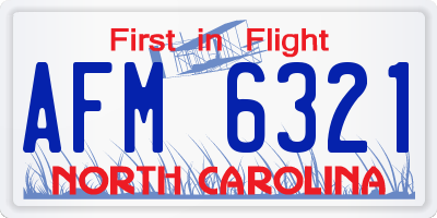 NC license plate AFM6321