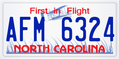 NC license plate AFM6324