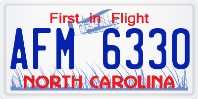 NC license plate AFM6330