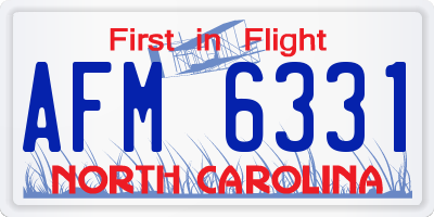 NC license plate AFM6331