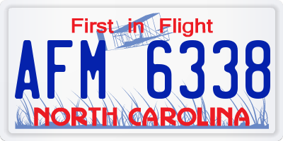 NC license plate AFM6338