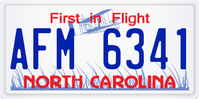 NC license plate AFM6341