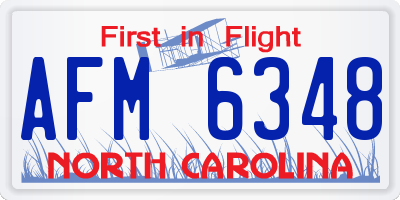 NC license plate AFM6348