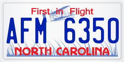 NC license plate AFM6350