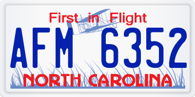 NC license plate AFM6352