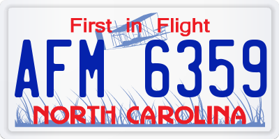 NC license plate AFM6359