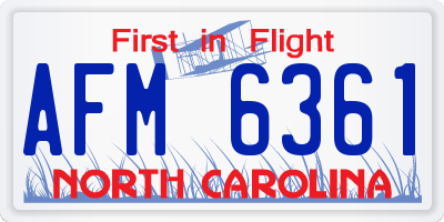 NC license plate AFM6361
