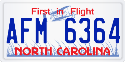 NC license plate AFM6364