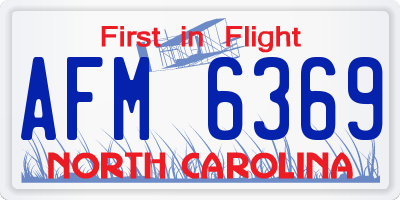NC license plate AFM6369