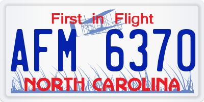 NC license plate AFM6370