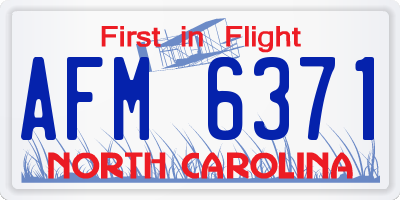 NC license plate AFM6371